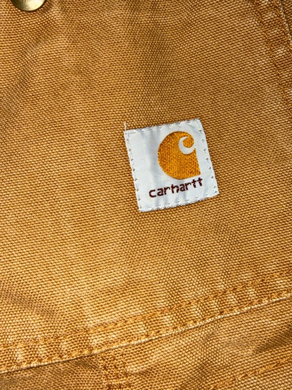 Carhartt Boys Size 12 Brown Duck Canvas Overalls Knee Pad Inseam 25 Workwear - Picture 6 of 11